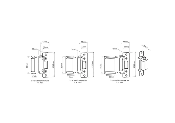 ASSA ABLOY ES110-1M, ES110 12/24VDC Fail Safe Non Monitored