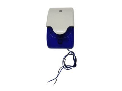 WDS185, Miniature White/Blue Plastic Piezo Siren, Strobe, Light Switch Size