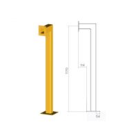 SEQ1, Floor Mount Access Control Bollard - Yellow
